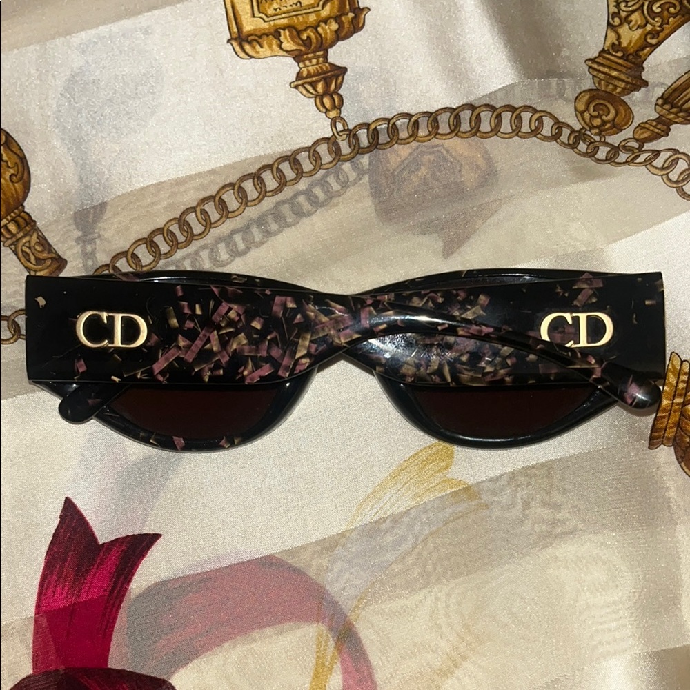 Vintage Dior Black/Gold/Pink Sunglasses